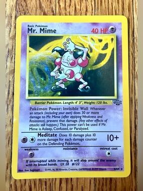 MR. MIME - 6/64 - Jungle Set - Holo - Pokemon Card - Excellent condition